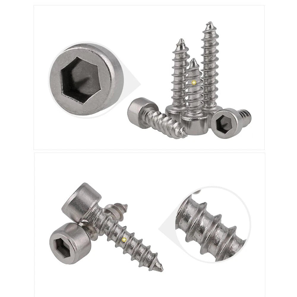 Hex Socket Cap Head Self Tapping Screws – A2 Stainless Steel, M2–M6