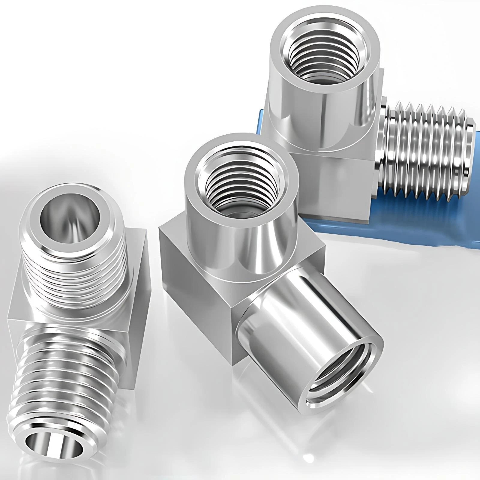 90° Stainless Steel Threaded Elbow Pipe Fitting — BSP, NPT & Metric