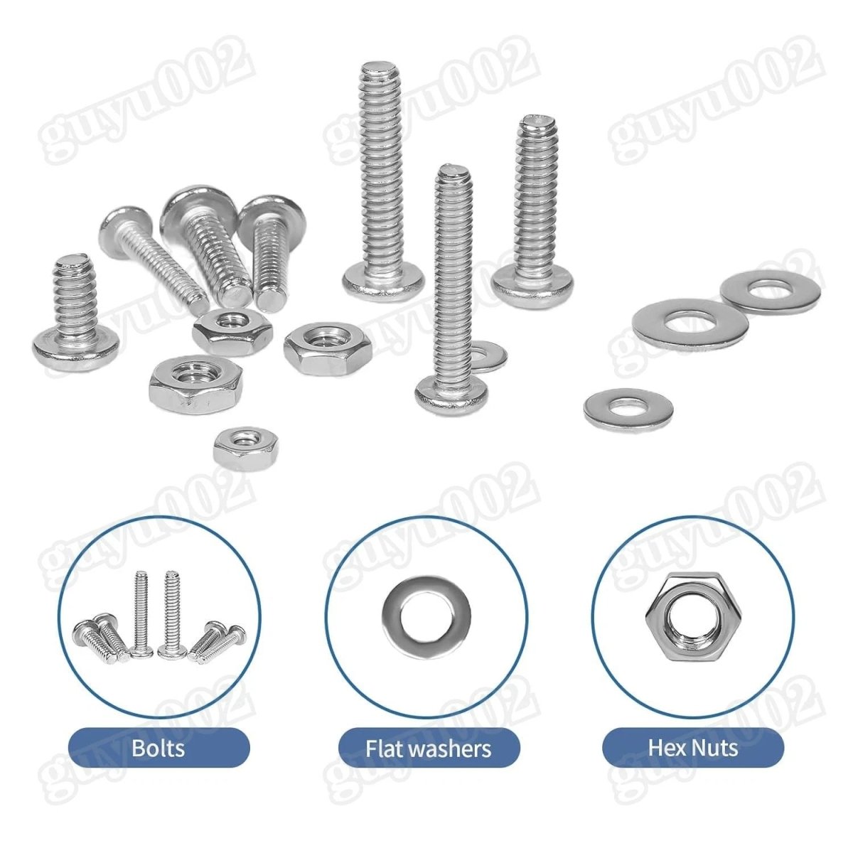 1140 - Piece Phillips Pan Head Machine Screw, Nut & Washer Set – 304 Stainless Steel, 4 6 8 10 (Imperial) - HomeDIYer