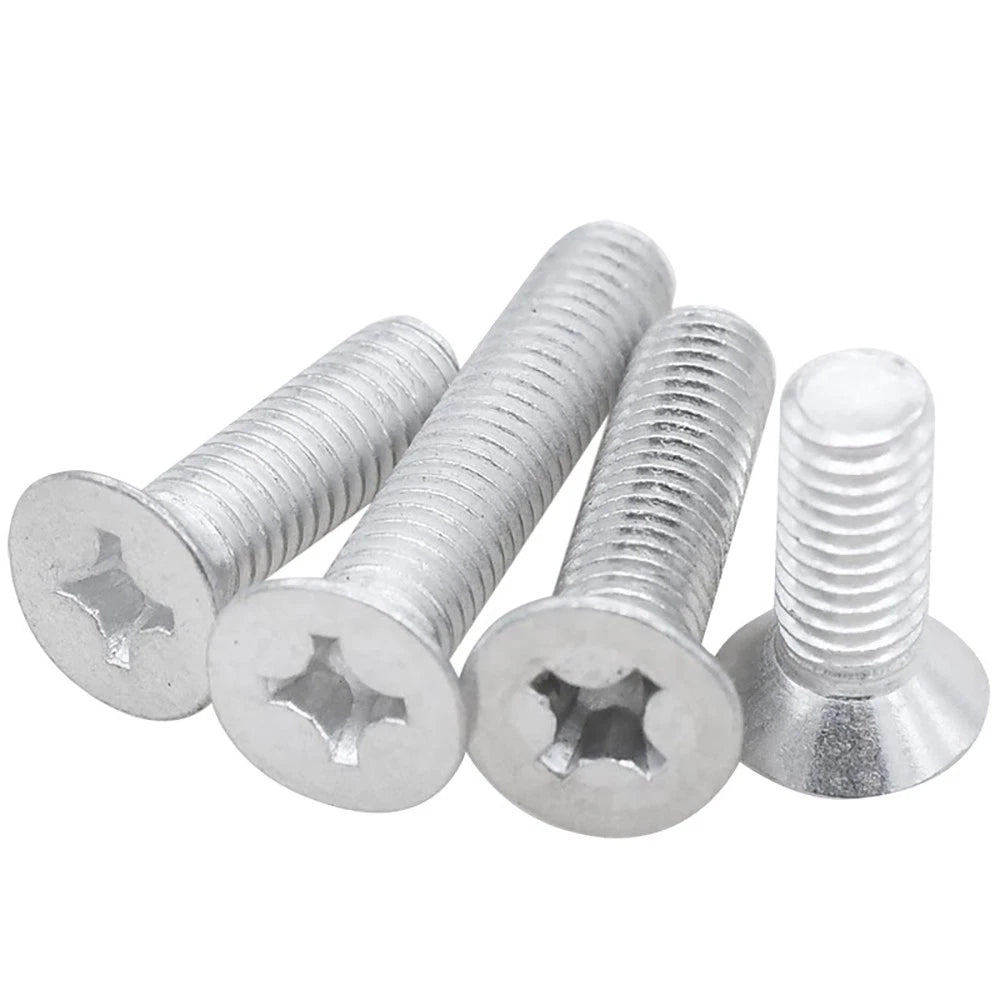 Phillips Countersunk Machine Screws DIN 965 | 6063 Aluminum | M1.7–M6