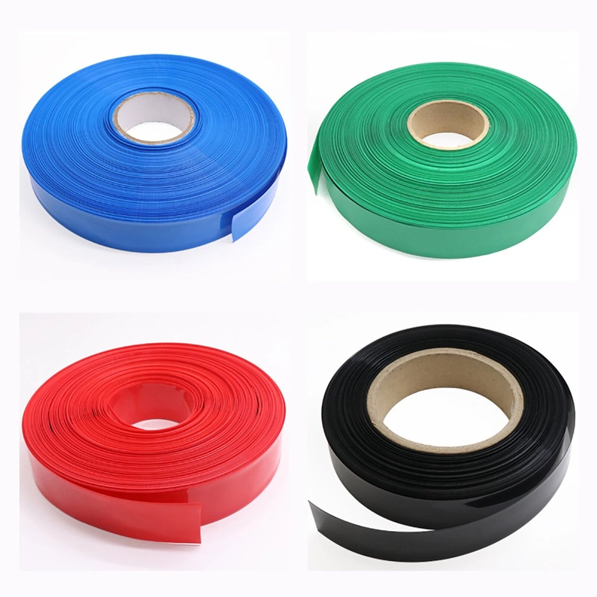 PVC Heat Shrink Tubing 40mm Flat Width – Fits No.5 / AA Battery, 9 Colors - HomeDIYer