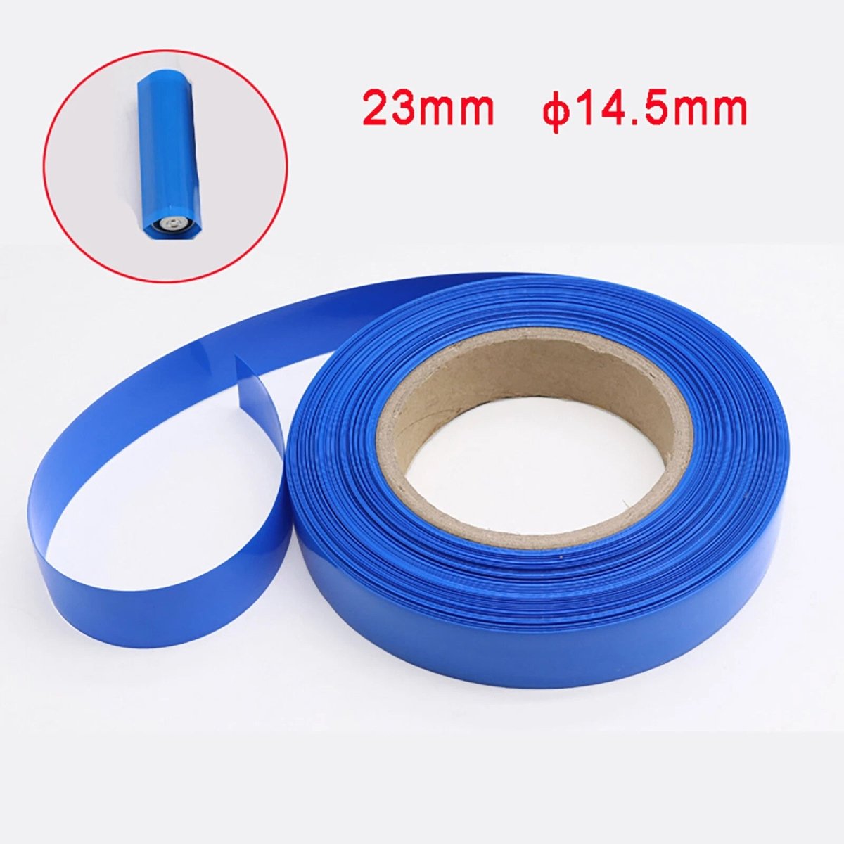 PVC Heat Shrink Tubing for AA Battery — 23mm Flat Width, 14 Colors, Custom Length - HomeDIYer