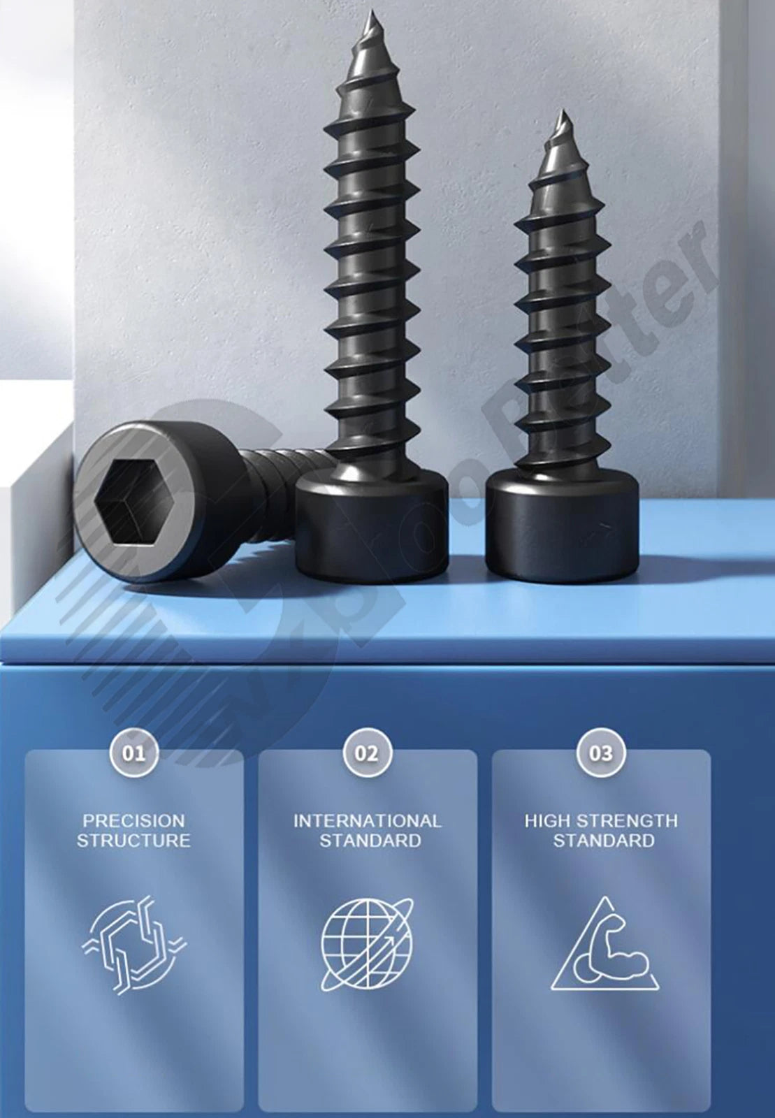 M1.7 M2 M2.3 M2.6 M3 M3.5 M4 M5 M6 Socket Head Self‑Tapping Screws – Alloy Steel, Nickel or Black Zinc