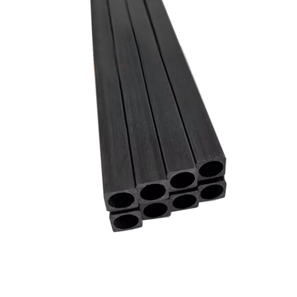 Carbon Fiber Square Tube 500mm — Square & Round Bore, 1.4mm to 12mm OD