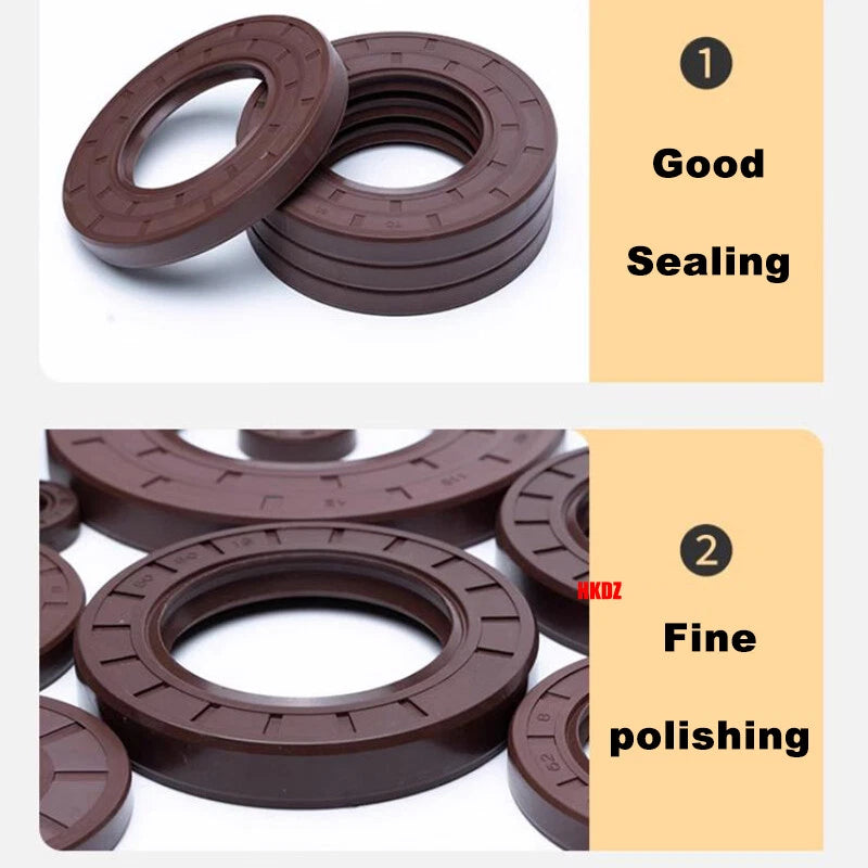 FKM Rubber TC Oil Seal Double Lip Rotary Shaft Seal ID 18–480mm