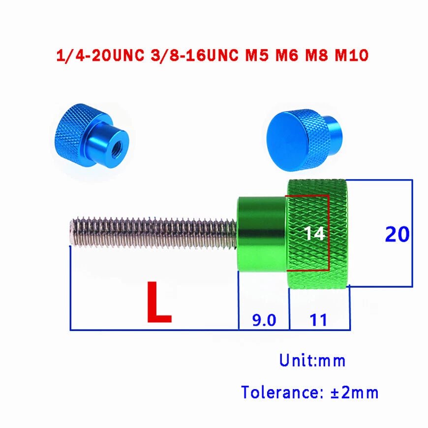 Knurled Thumb Screws — Aluminum & Stainless Steel, Orange | 1/4 - 20, 3/8 - 16, M5–M10 - HomeDIYer