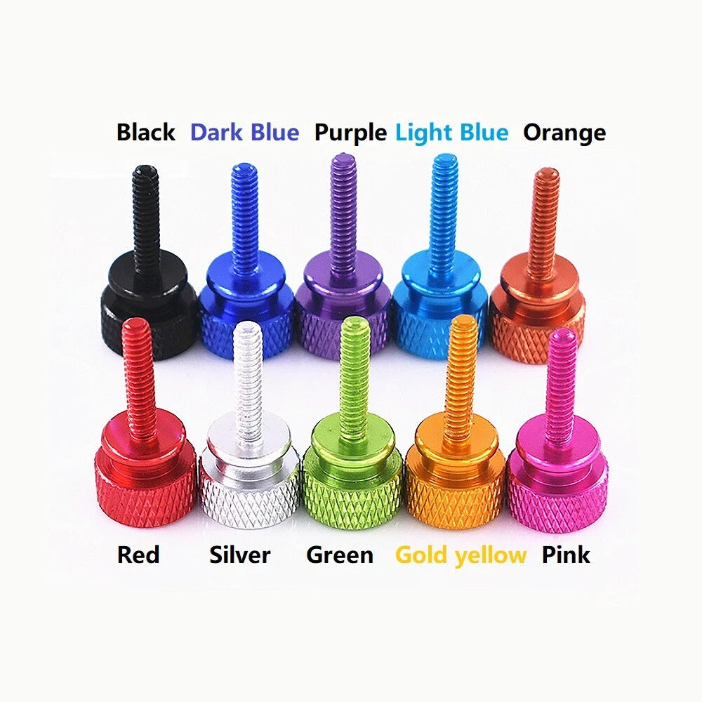 Aluminum Alloy M5 M6 Colourful Anodised Knurled Thumb Screws Hand Grip Knob Bolt