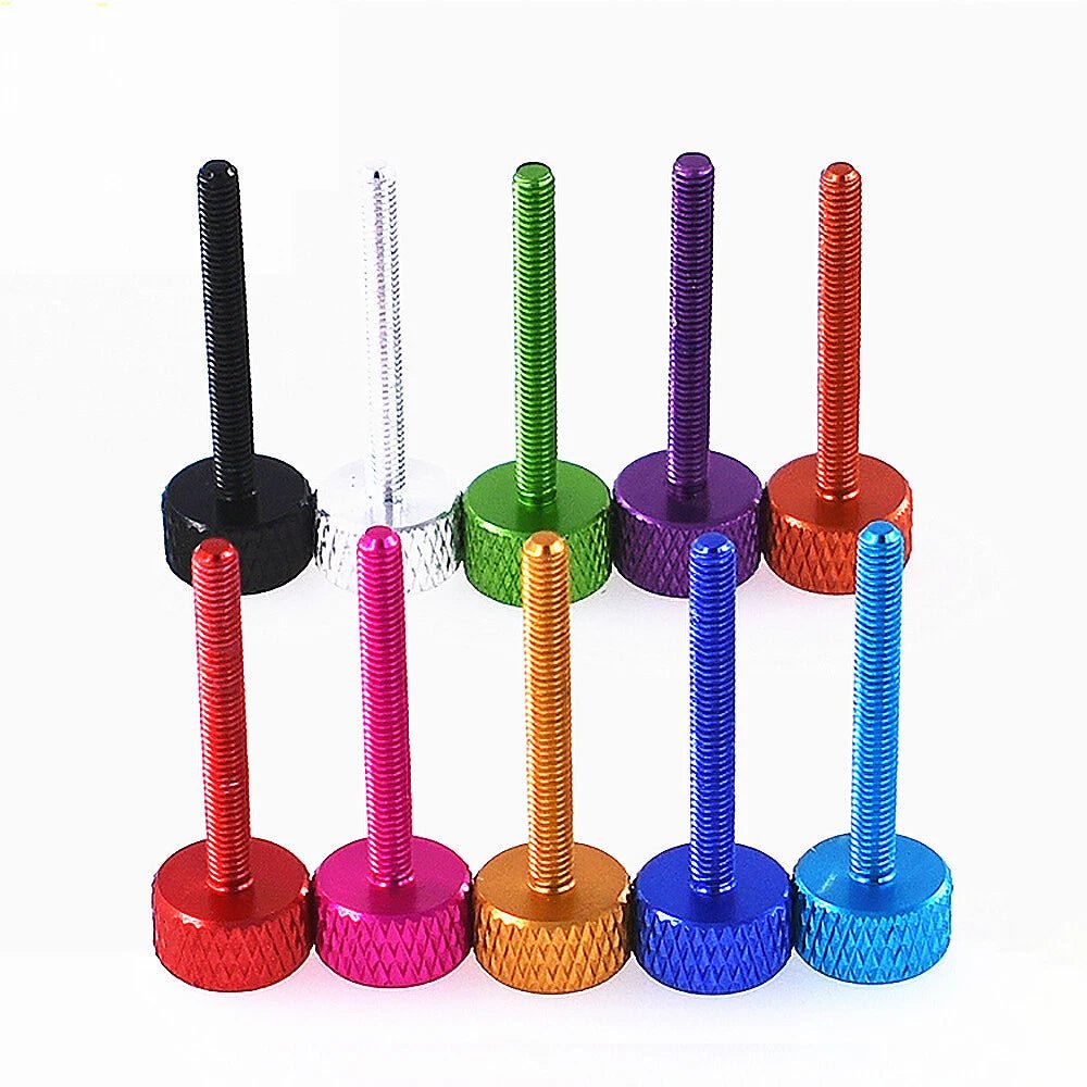 M3 x 25mm Aluminum Flat Knurled Thumb Screws — Computer Screws, 10 Colors - HomeDIYer