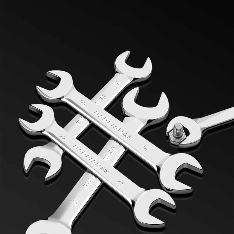 Thin Double Open End Spanner Repair Wrench Chrome Vanadium Steel Metric 6mm-36mm