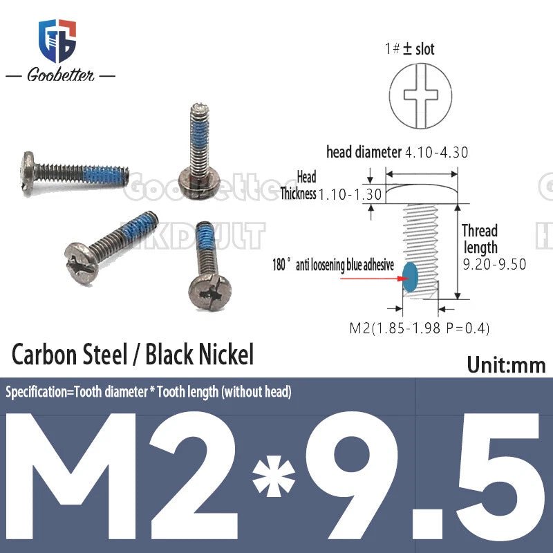 Round Head Machine Screws M2 M2.5 M2.6 | Carbon Steel & Stainless | 100–500 PCS - HomeDIYer