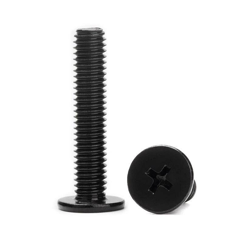 M1.6–M6 Black Stainless Steel A2 Pan Head Phillips Machine Screws