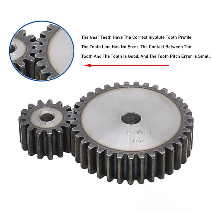 1-2.5 Modul Steel Spur Gears Pinion Gear Thick 10-25mm 10-150 Teeth For 3D CNC