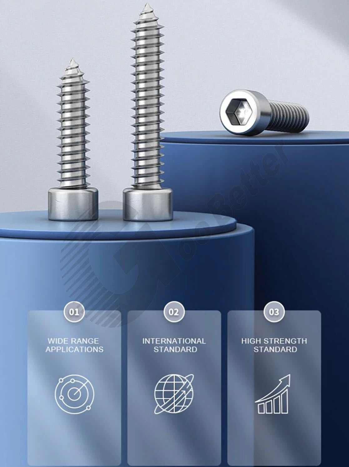 M2 M2.5 M3 M3.5 M4 M5 M6 Socket Cap Head Self‑Tapping Screws – A2 304 Stainless Steel