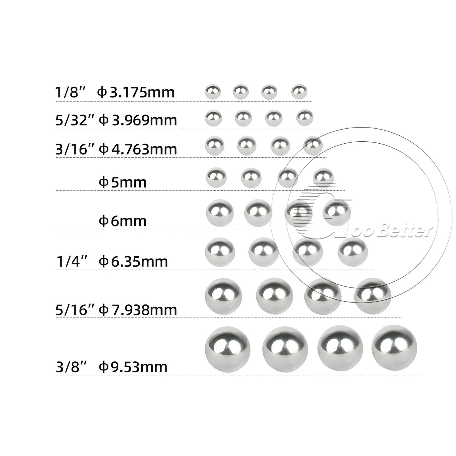 Ø 0.7938mm 0.8mm 1mm 1.2mm - 100mm 100Cr6 Bearing Steel Ball G10 Ball Bearings