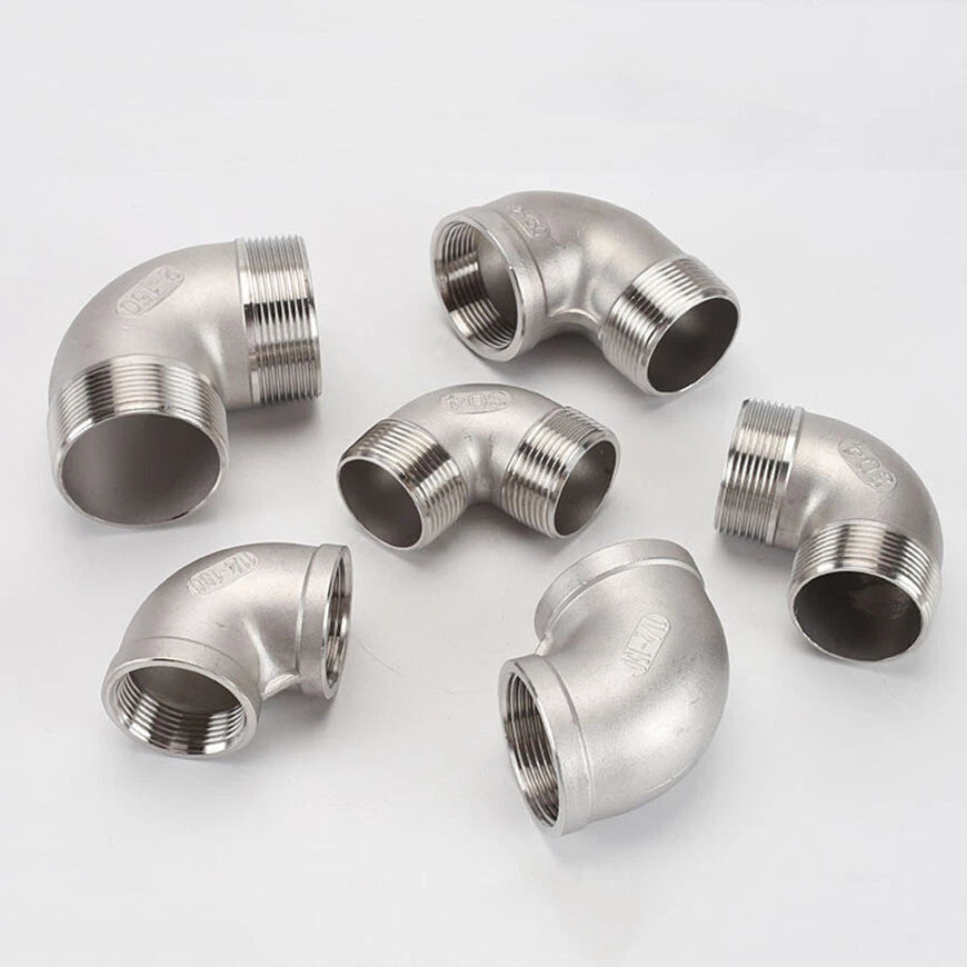BSP 90° Elbow Pipe Fitting — 304/316 Stainless Steel, 1-1/4" to 4", FF / FM / MM