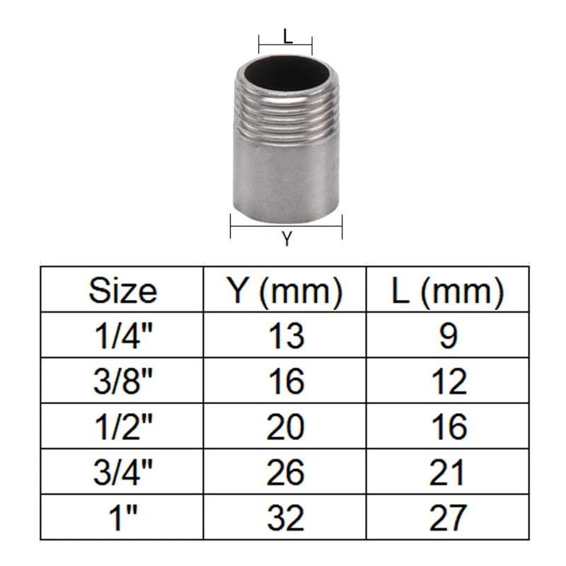 Stainless Steel Weld Nipple Male Thread Pipe Fitting 1/4"-4"