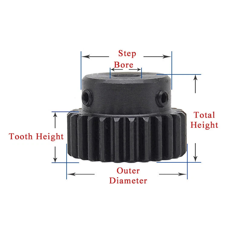 1 Mod 37-39 Teeth Spur Gears Transmission Gear With Step Motor Pinion Gears