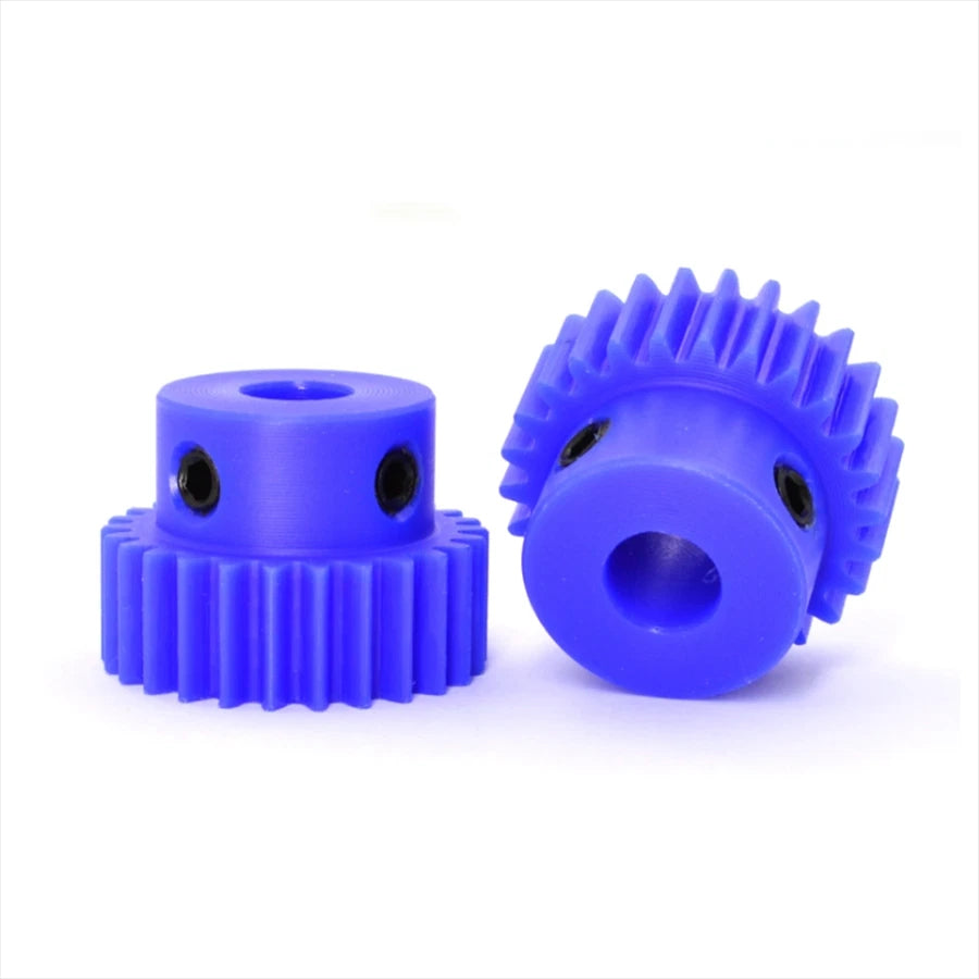 1 Modul Blue Nylon Spur Gear 15-60T Bore 5-12mm Pinion Gear With Step Motor Gear