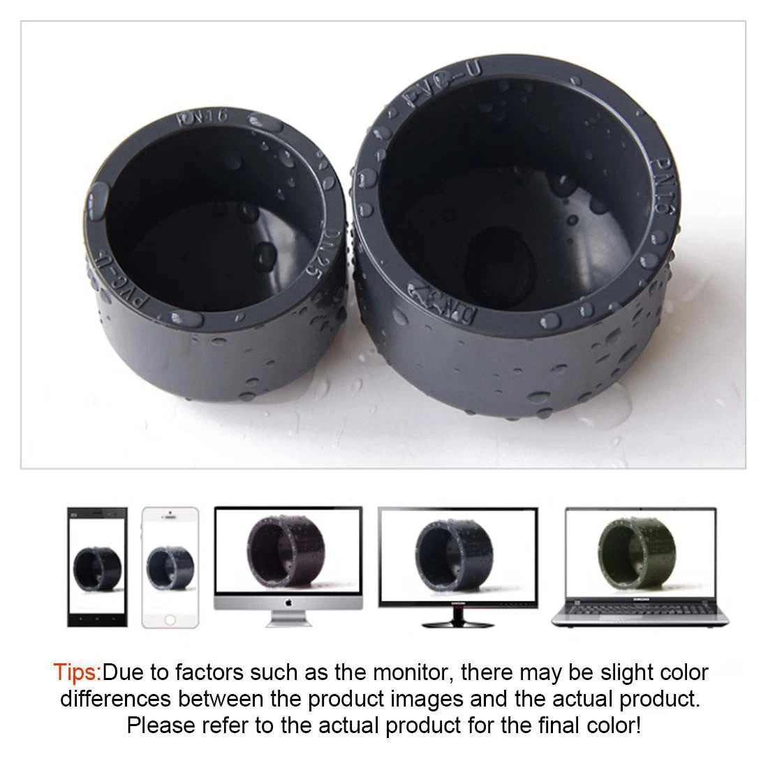 PVC Cap End Caps Plug Blanking 20~900mm Dark Grey Adhesive Drain Pipe Fittings