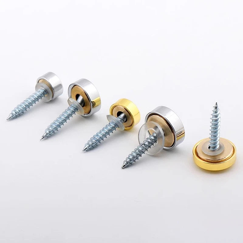 Decorative Mirror Screw Caps – Copper Alloy, 12–25mm, 3 Styles
