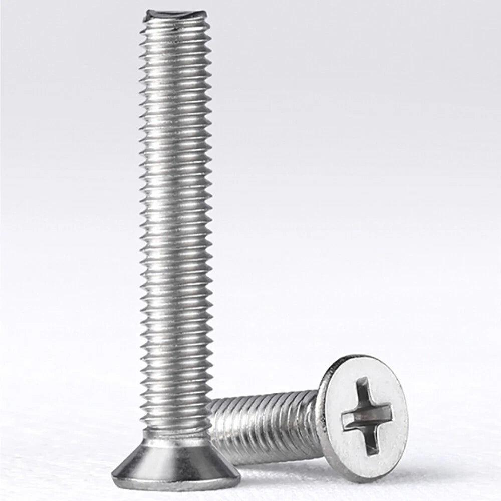 M6 M8 Pozi Countersunk Machine Screws — A4 Stainless Steel, Phillips Flat Head