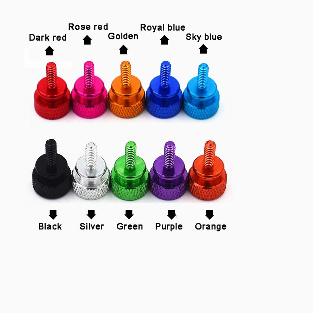 UNC 6 - 32 Anodized Aluminum Knurled Thumb Screws — 10mm & 20mm, 10 Colors - HomeDIYer