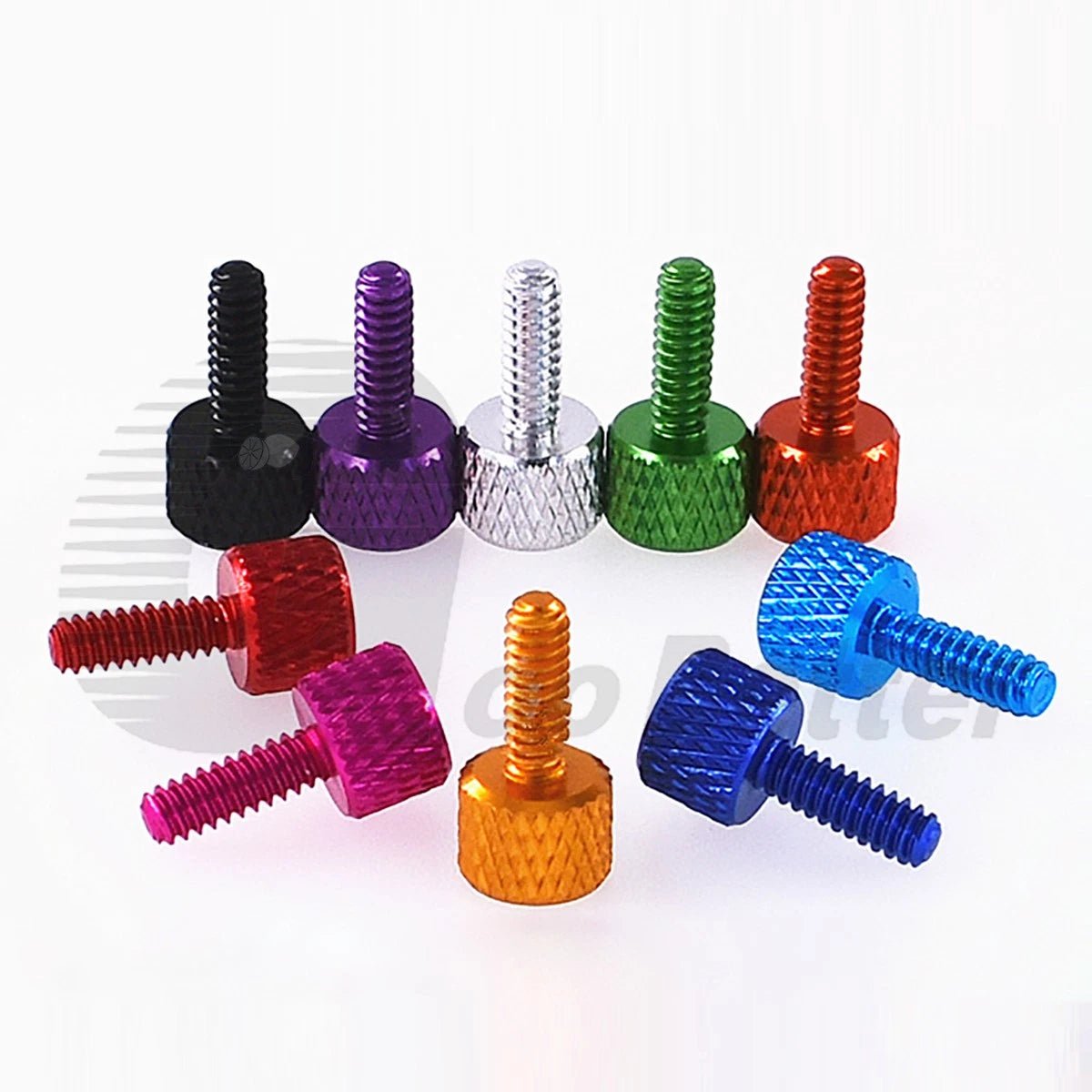 Knurled Thumb Screws UNC 6 - 32 — Aluminum Hand - Grip Knob Bolts, 10 Colors - HomeDIYer