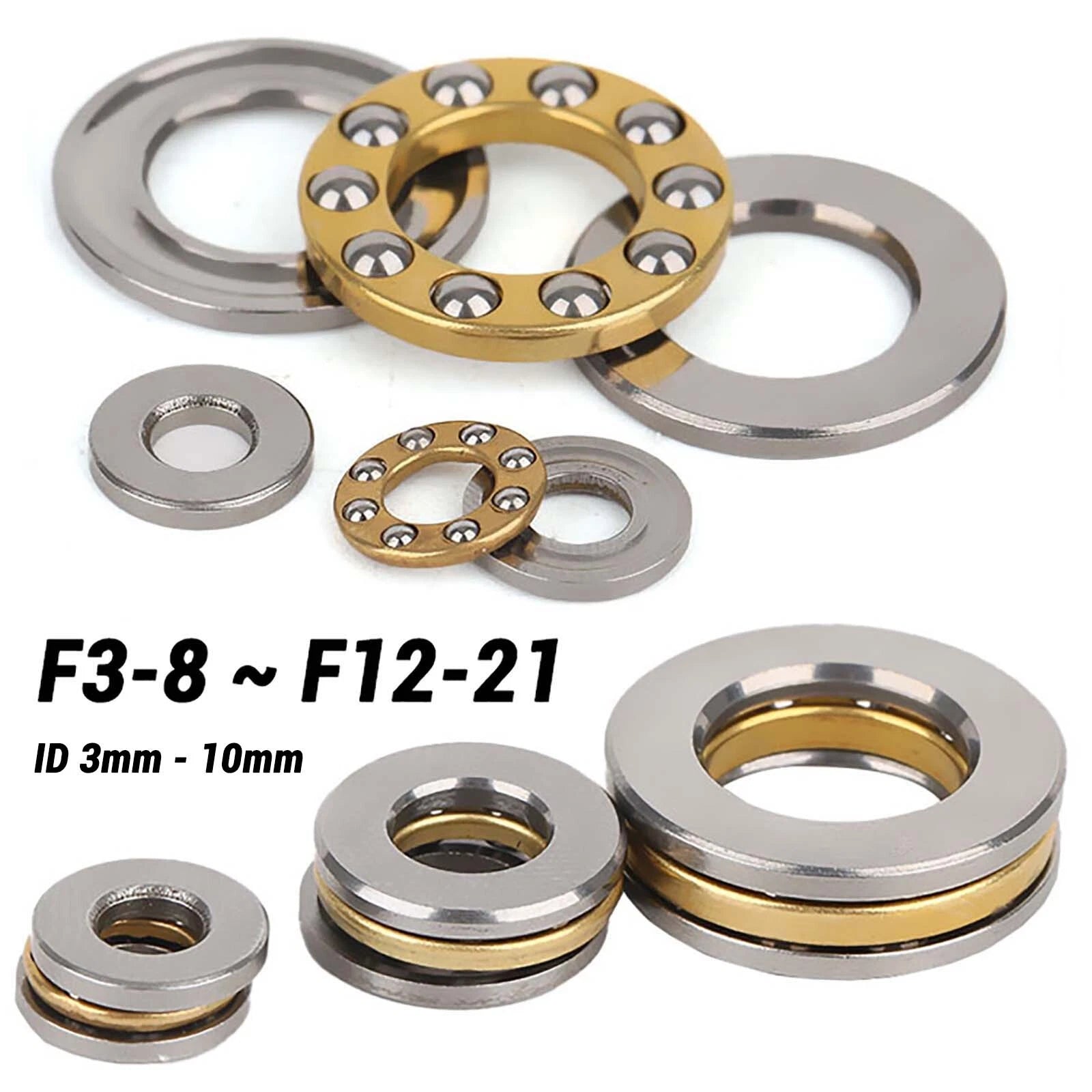 High Precision Axial Thrust Ball Bearings ID 3-110mm 3 Part Plane Bearing
