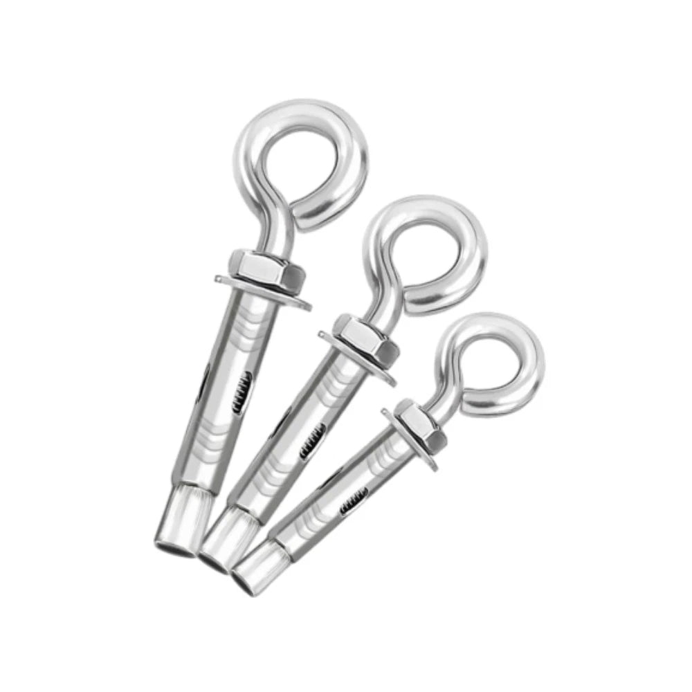 Closed Hook Eye Bolt with Expansion Anchor — Galvanised & 304 Stainless | M6.5 M8 M10 M12 - HomeDIYer