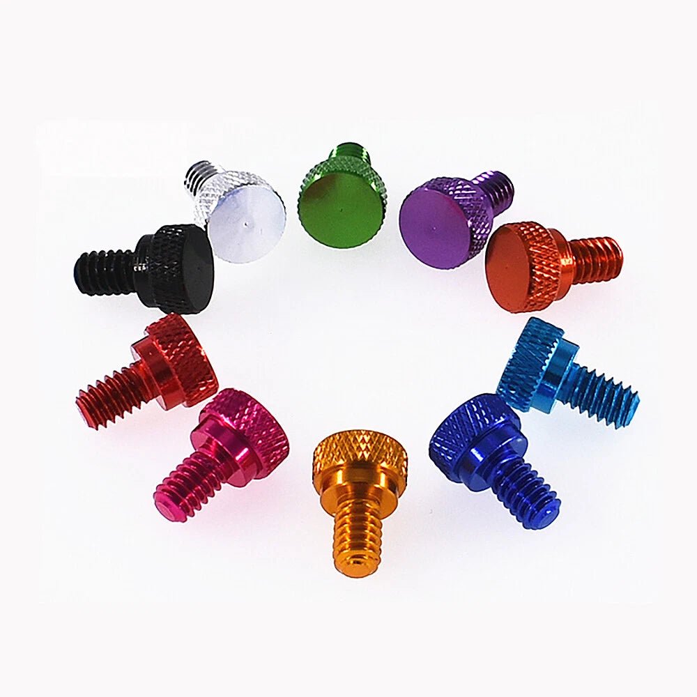 UNC 1/4 - 20 Aluminum Knurled Flat Thumb Screws – Low - Profile Hand Grip Bolts 3/8" (10mm) - HomeDIYer