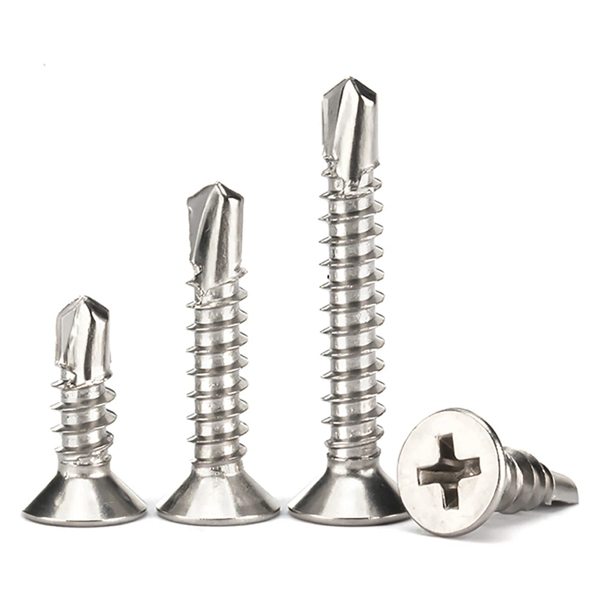 #6 #7 #8 #10 #12 #14 Countersunk Head Self Drilling Tek Screws – 410 Stainless Steel