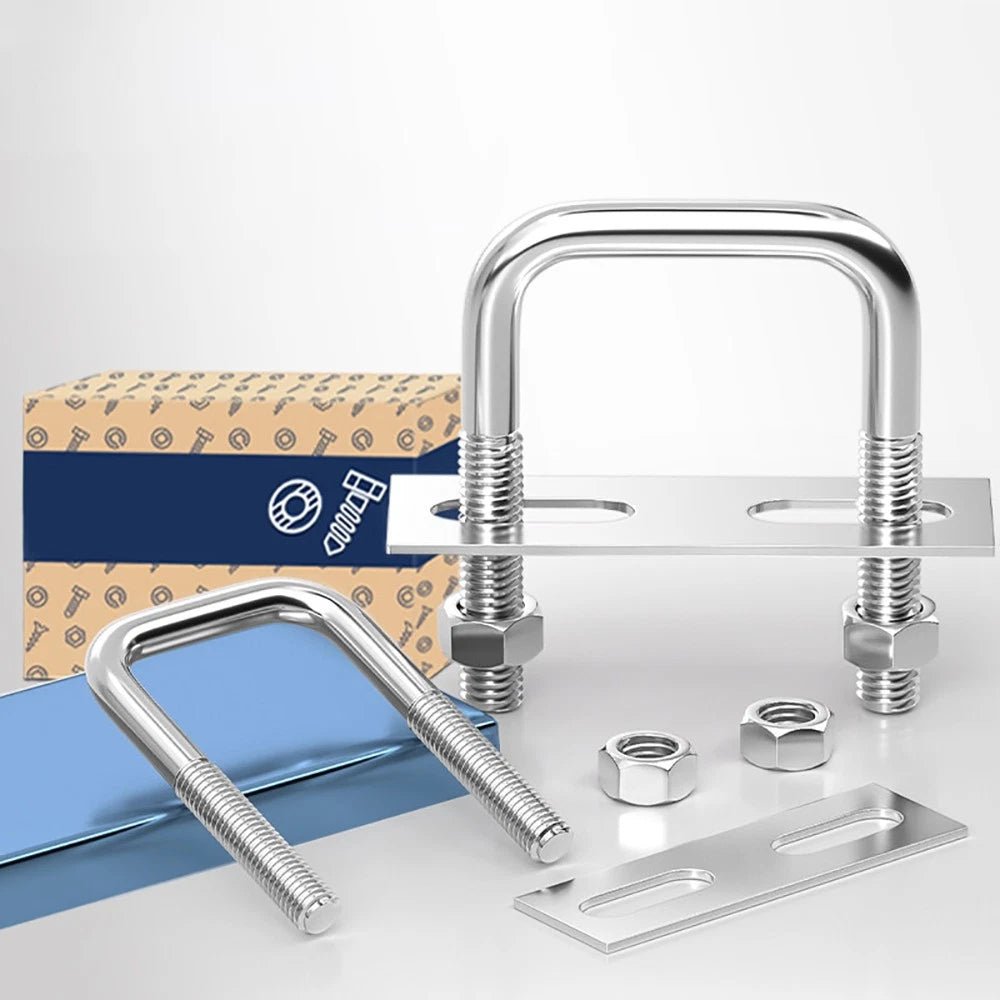 M6 U - Bolt with Plate and Nuts – Stainless Steel 304 (A2) for Trailer & Pipe Clamp - HomeDIYer