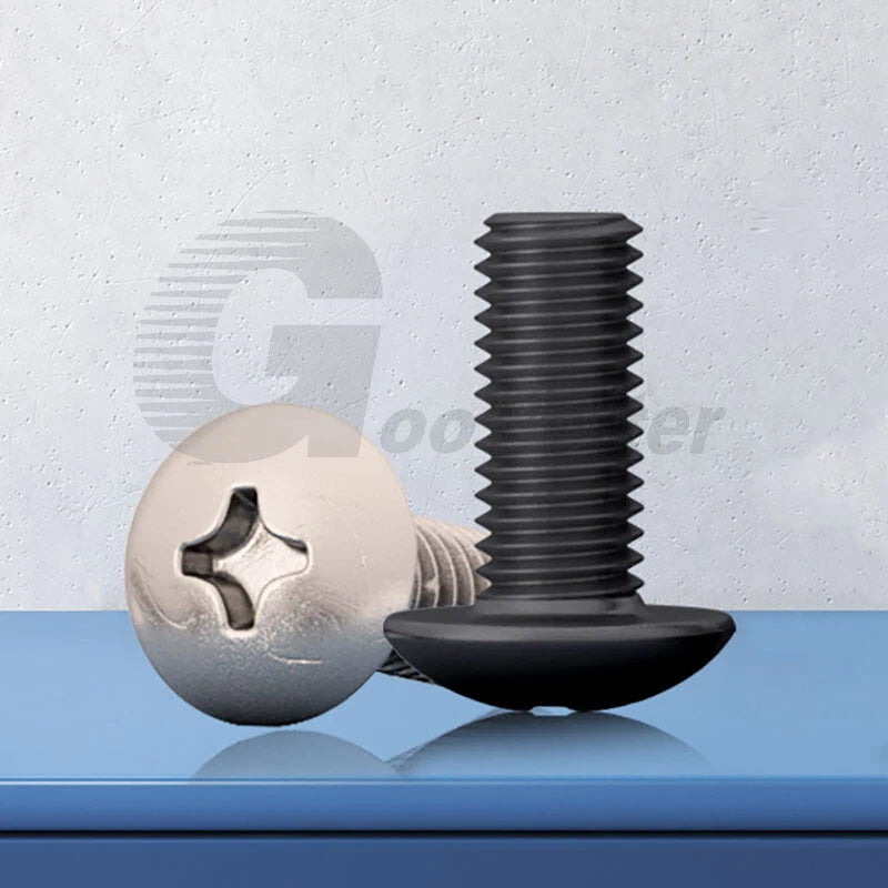 M4 M5 M6 Truss Head Phillips Screws – Carbon Steel, Nickel or Black Zinc Plated (4–50mm Lengths)
