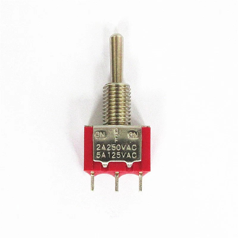 Mini Toggle Switch SPDT 3-Position (ON)-OFF-(ON) MTS-123 5A 125V AC — 10-Pack