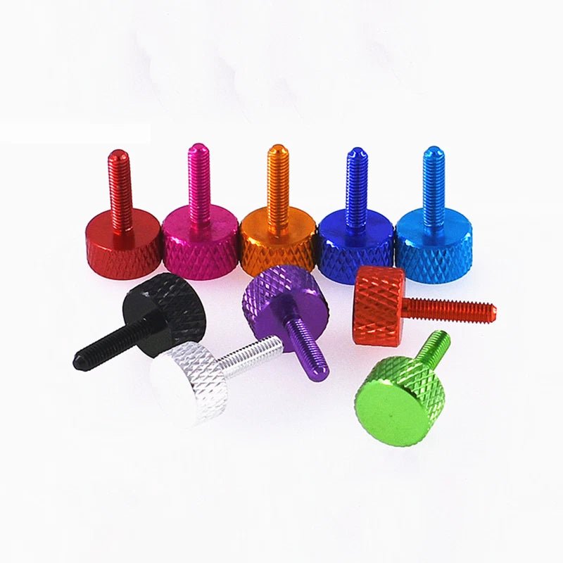 M3*10 Aluminum Alloy Knurled Thumb Screws Hand Grip Knob Bolts Thread L:10mm