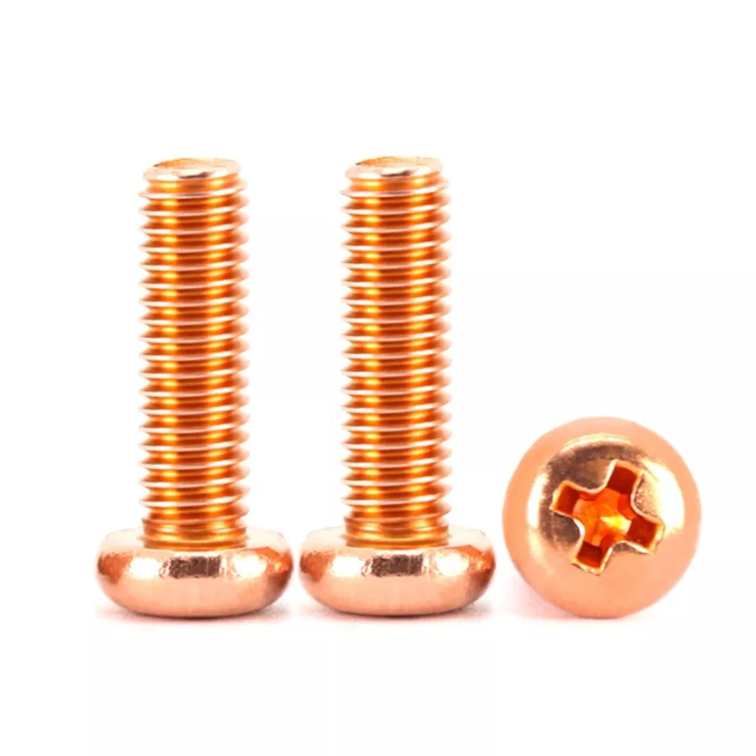 Copper Phillips Pan Head Machine Screws M2–M10, Multiple Lengths & Pack Sizes