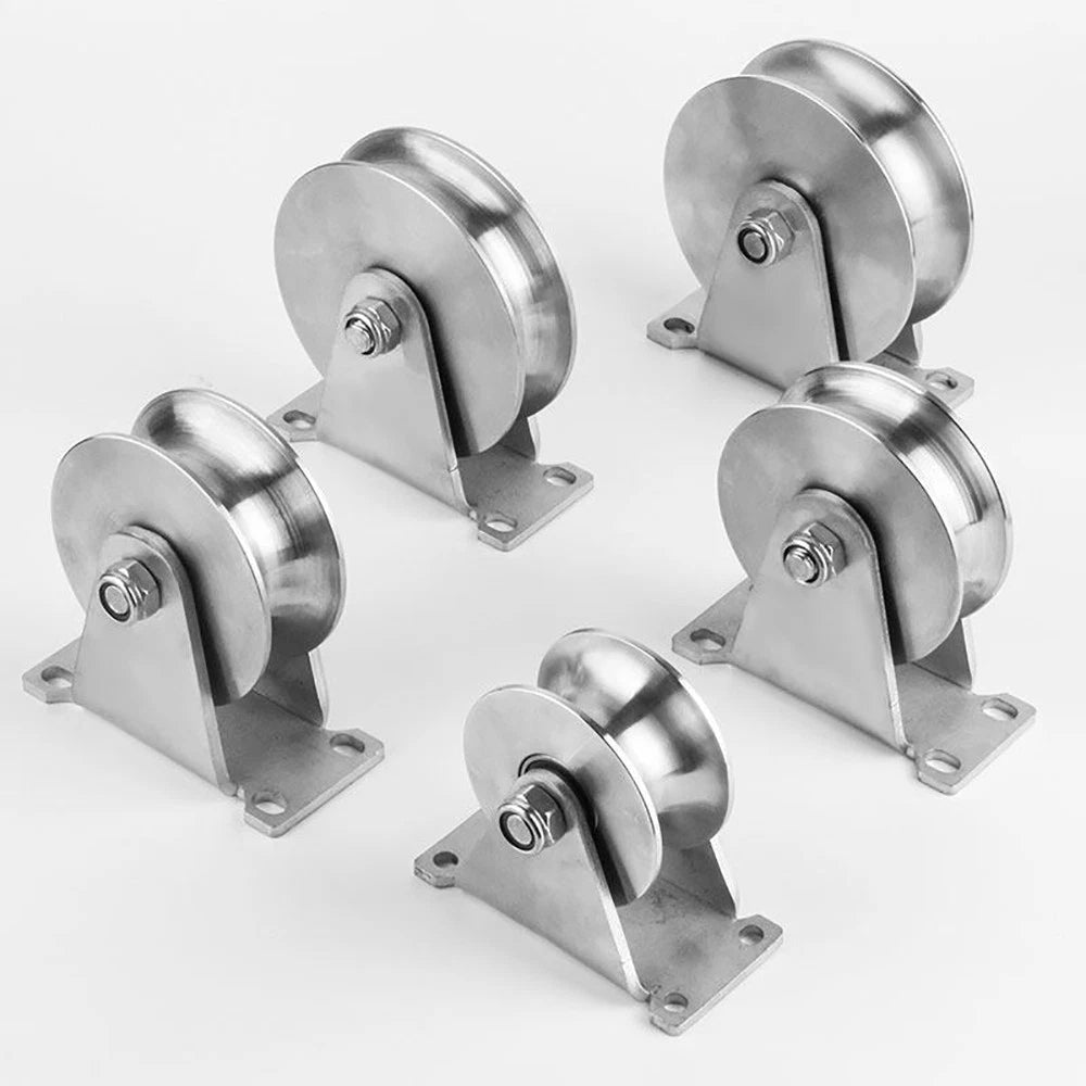 Stainless Steel Pulley U V H Groove Shape Roller Wheels Idler Pulley Wheel Large