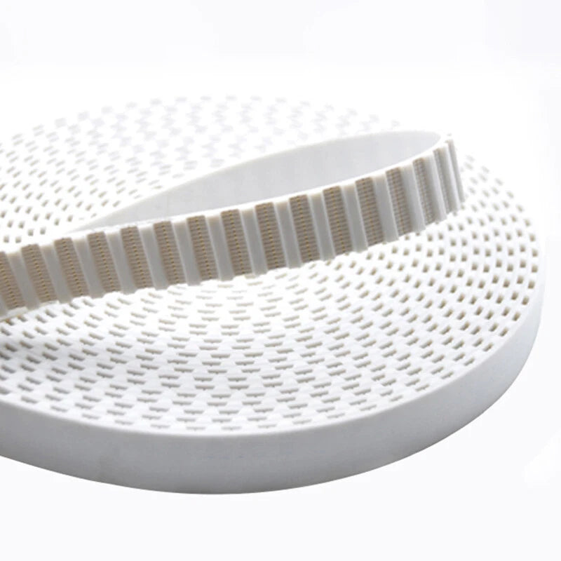 T10 AT10 Open Timing Belt — White Polyurethane Steel Wire Reinforced, 20–50mm Wide