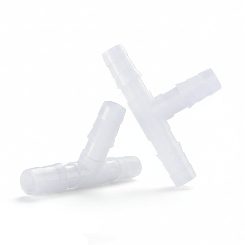 Plastic T-Type Barb Reducing Hose Fitting | 3-Way Tube Connector 1.6mm–14mm