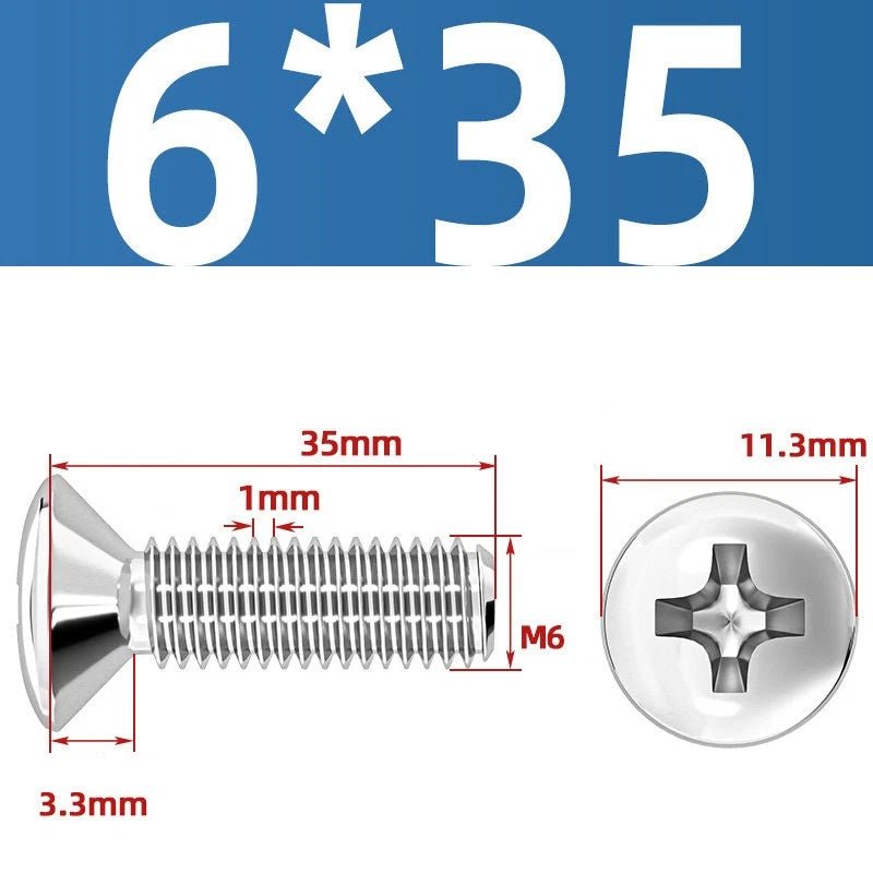Phillips Oval Head Machine Screws Stainless Steel — M1.6 to M10, All Sizes - HomeDIYer