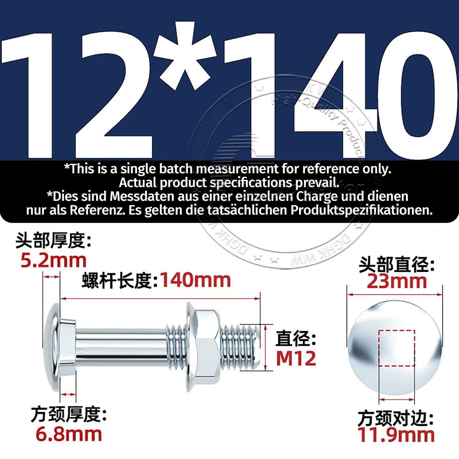 M4–M12 Cup Square Carriage Bolts with Hex Full Nuts | Zinc Plated | Sets of 2–50