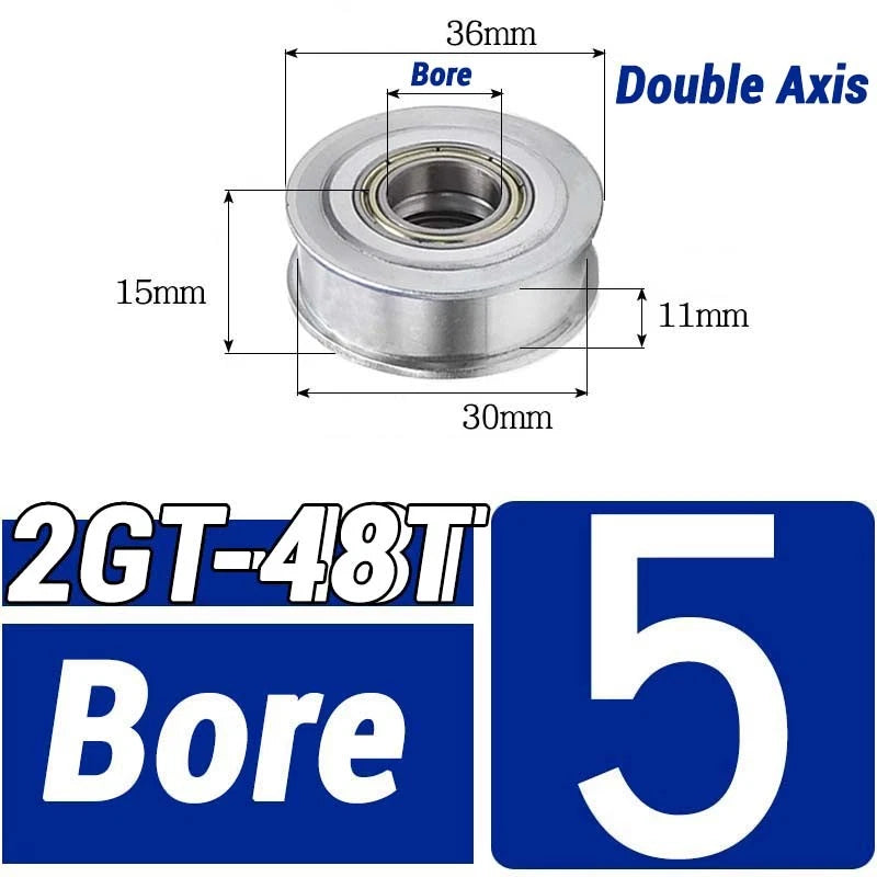 GT2 Timing Belt Pulley 16-100 Teeth 6-10mm Teeth Width Bore 3mm-25mm For 3D
