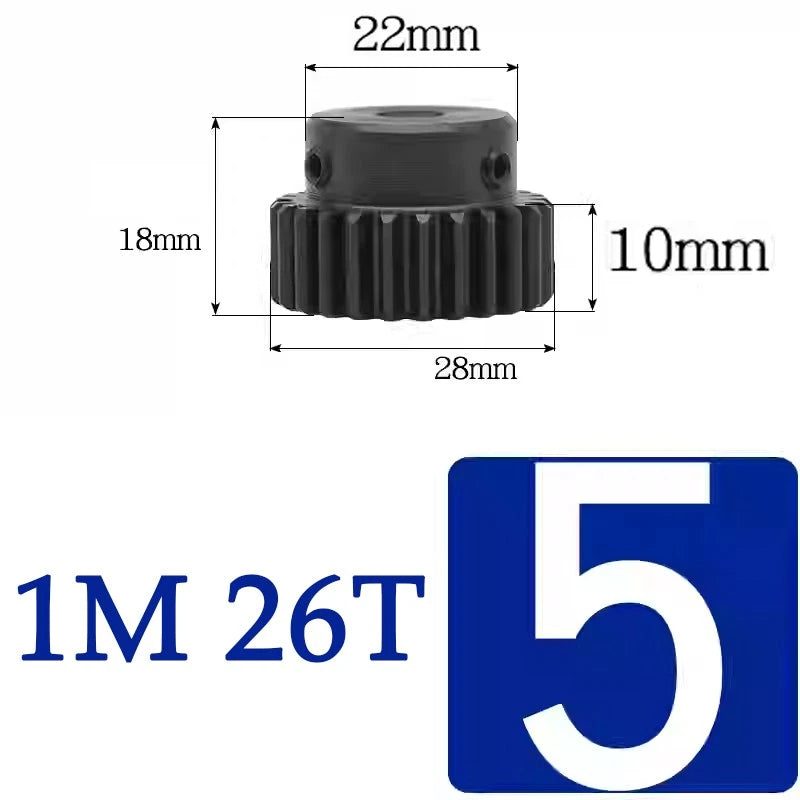 Spur Gears 1 Mod Transmission Gear With Step 45# Steel Pinion Motor Gear 10T~29T