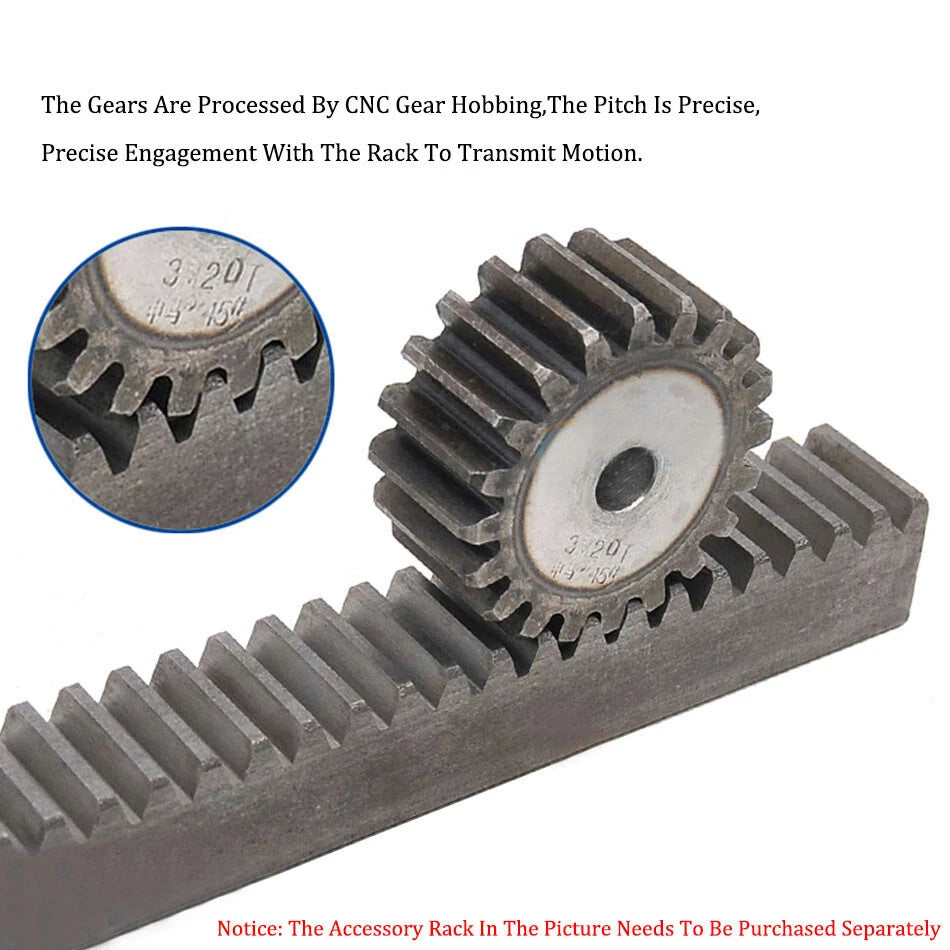 3 Mod 45# Steel Spur Gears 30mm Thick 10-53 Teeth 36-165mm OD Transmission Gear