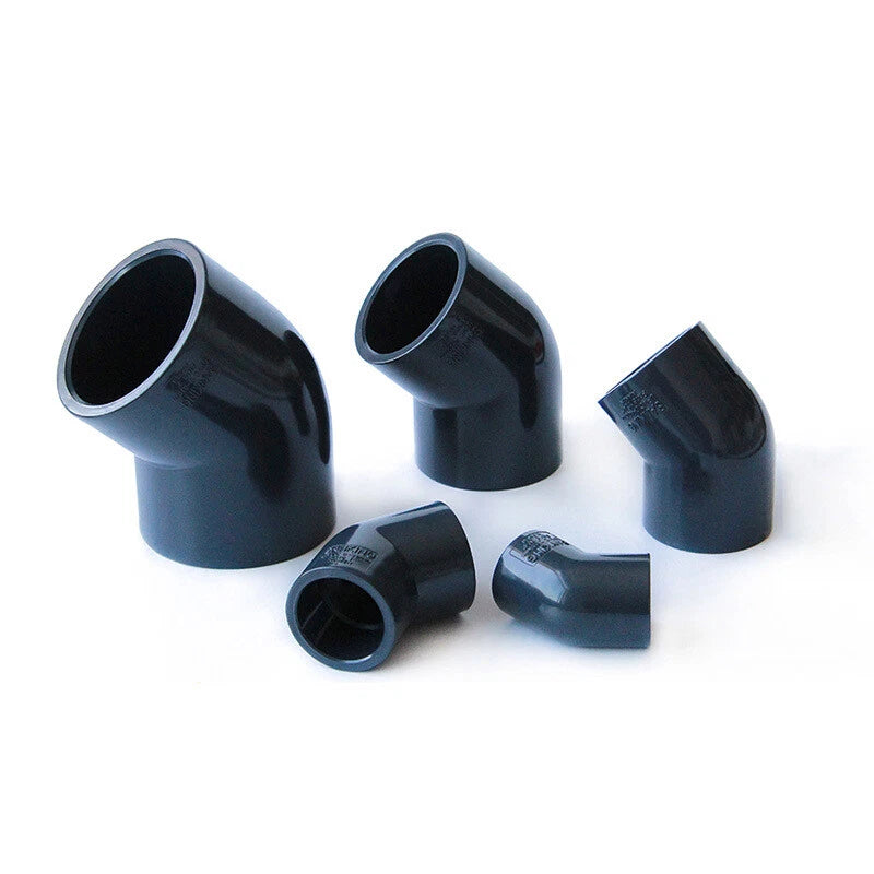 PVC Pipe Fittings 45° Elbow Connector Plumbing Coupling ID 20-160mm Solvent Weld