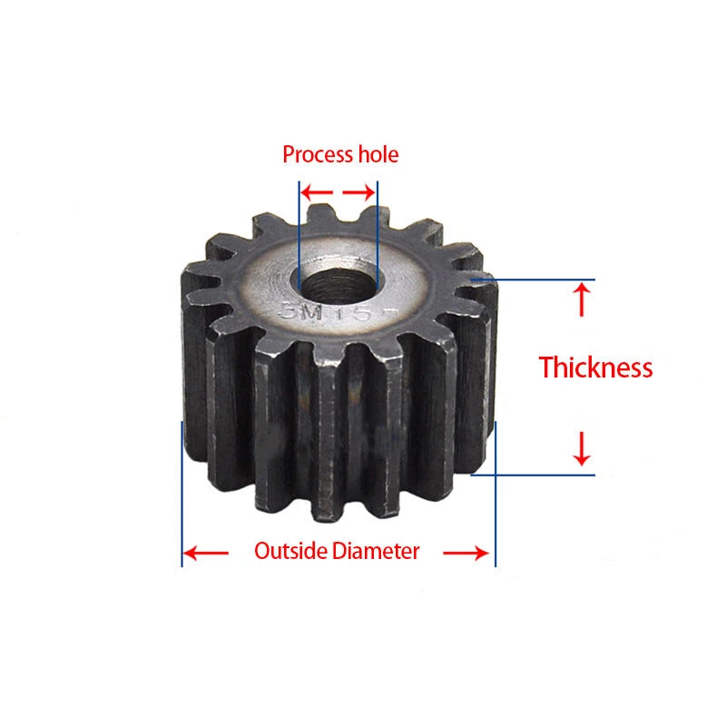 2.5 Mod Spur Gears Pinion Gear Teeth 10~30 Transmission Gear 45# Steel Flat Gear