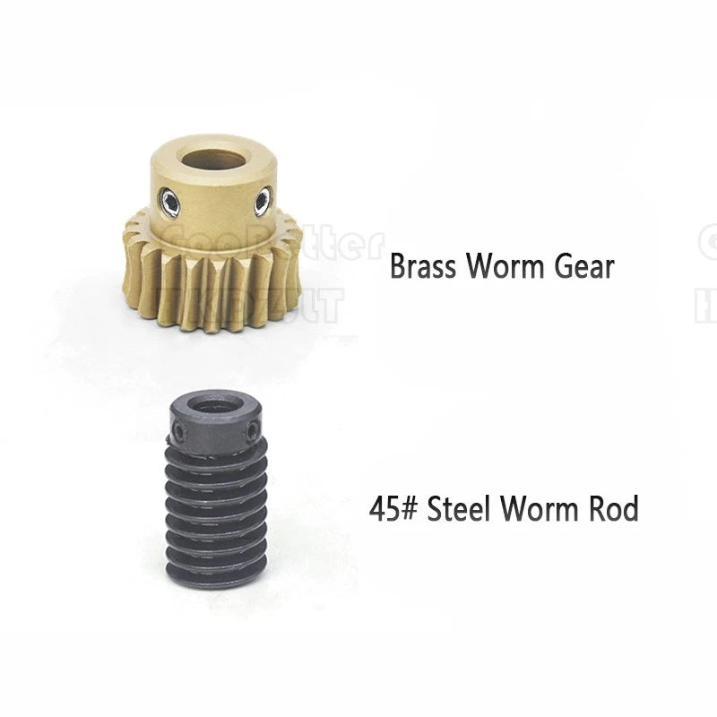 1 Module 45 Steel Worm Shaft & Brass Worm Gear Wheel 25 Tooth Transmission Gear
