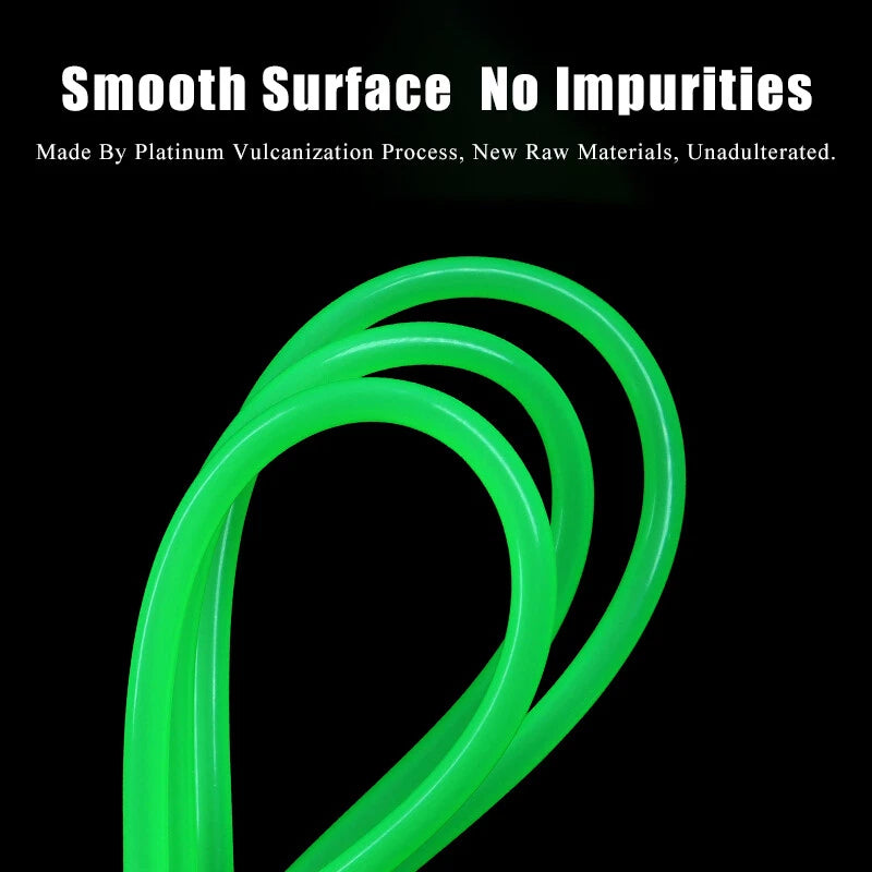 Bright Green Food Grade Silicone Tube — Flexible Hose Pipe, ID 2–6mm, 1M–50M