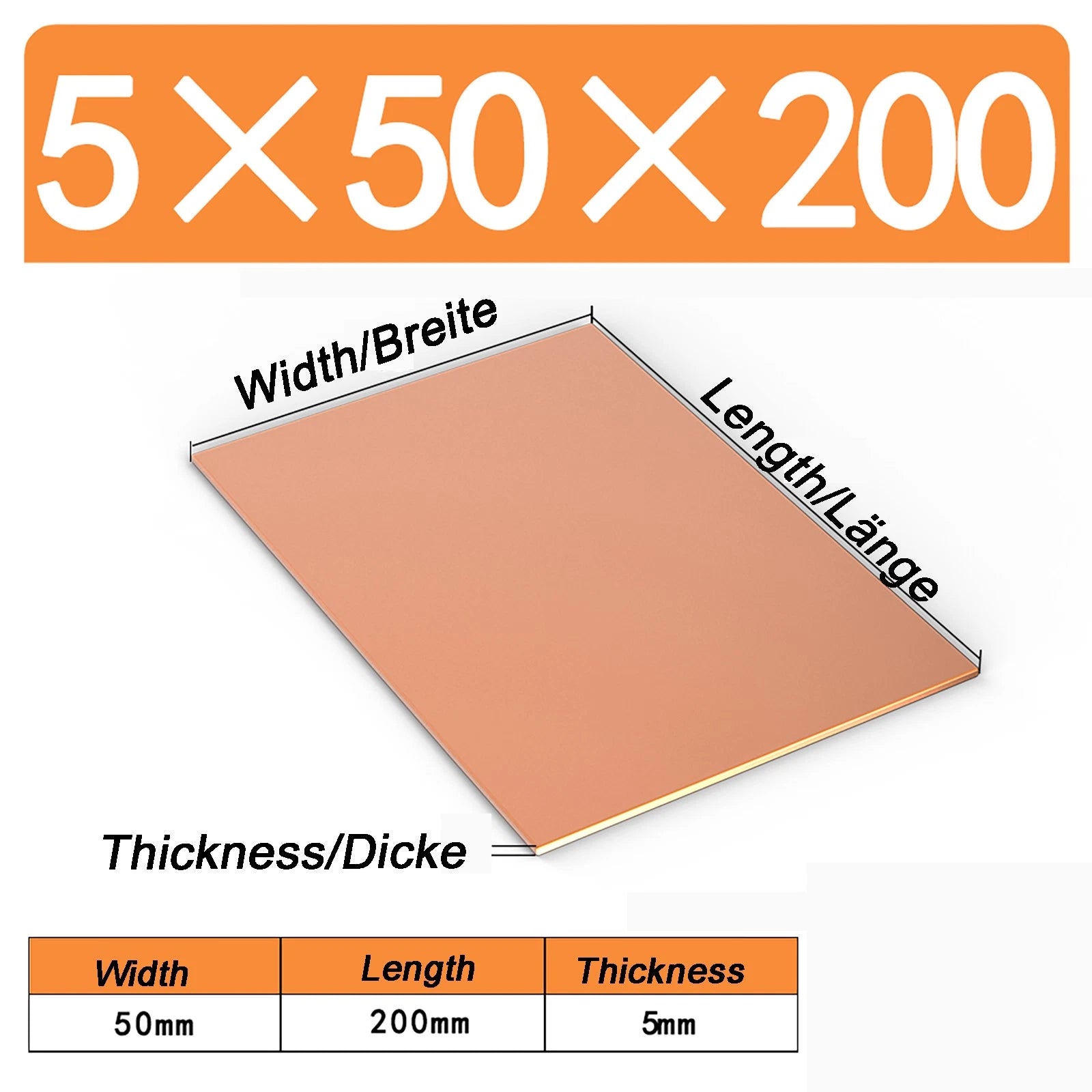 Natural Copper Sheet Metal guillotine cut - 0.3mm - 6.0mm - Multiple