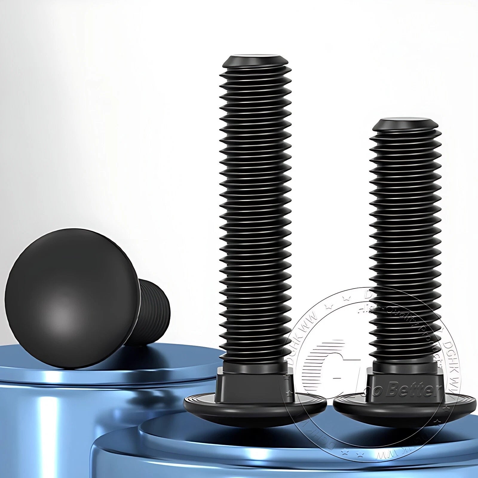 Black Stainless Steel Carriage Bolts M3–M12 | A2 Cup Square Dome Screws
